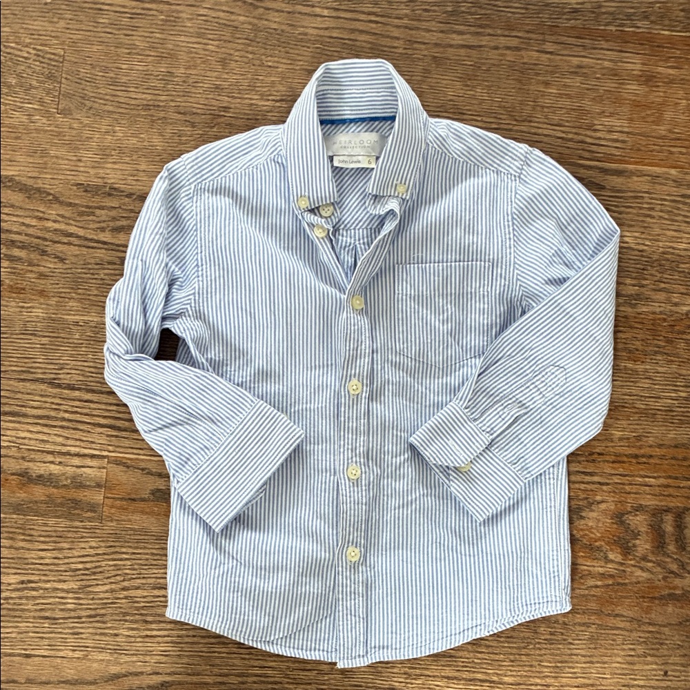 Classic Kids Blue Striped Button-Up Shirt